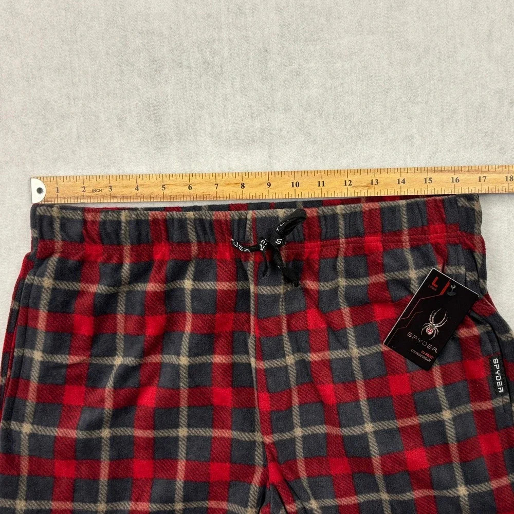 Spyder Pajama Pants Mens Large Red Plaid Fleece Loungewear New NWT Size L